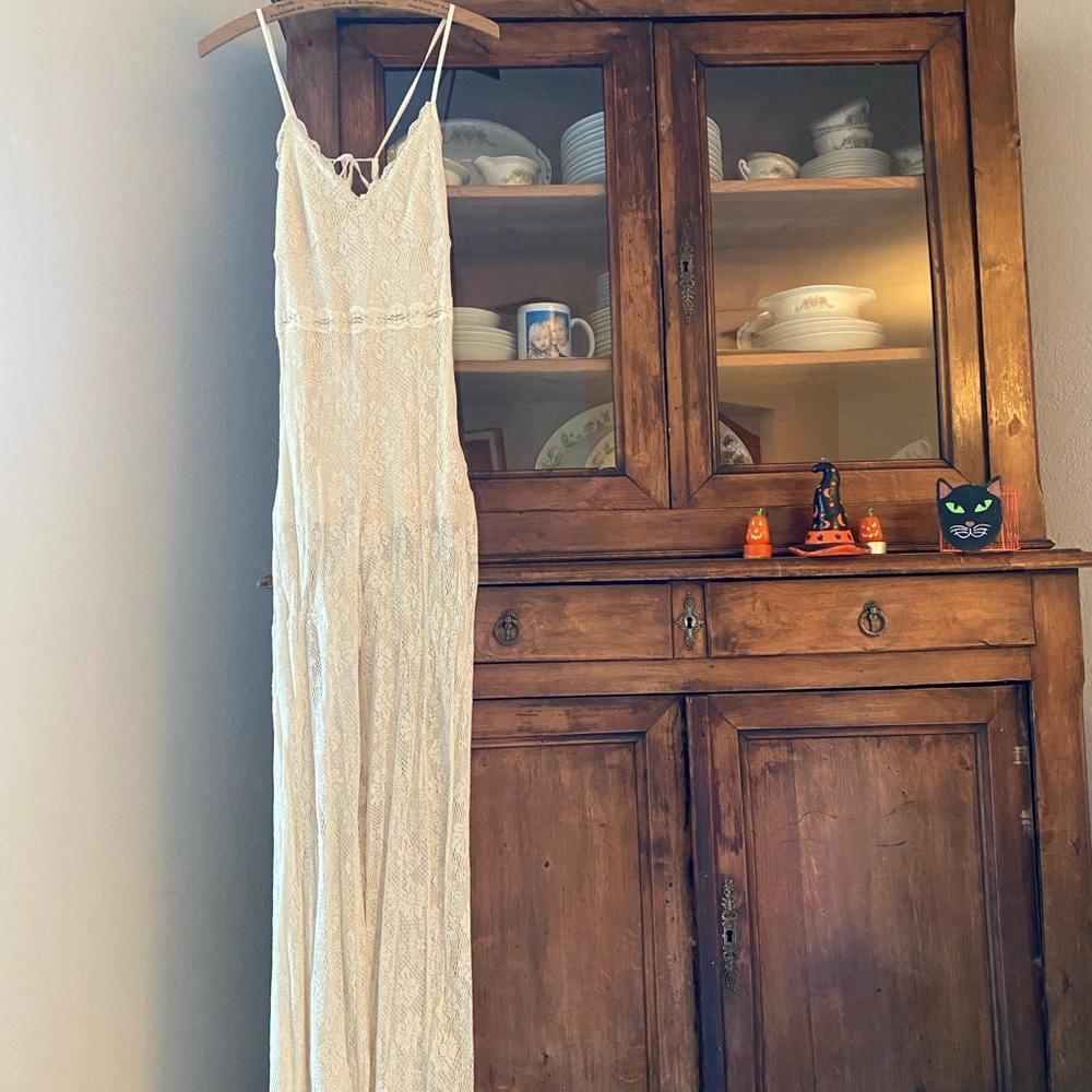 Ecoté White Lace Wide Leg Jumpsuit